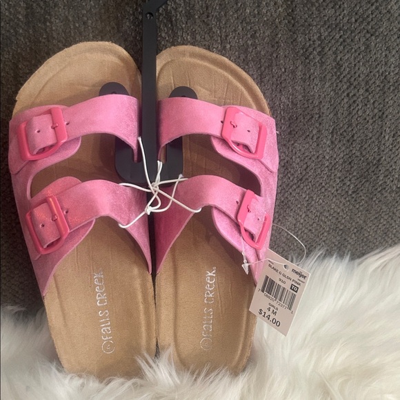 Falls Creek Pink Double Buckle Sandals - Picture 1 of 3